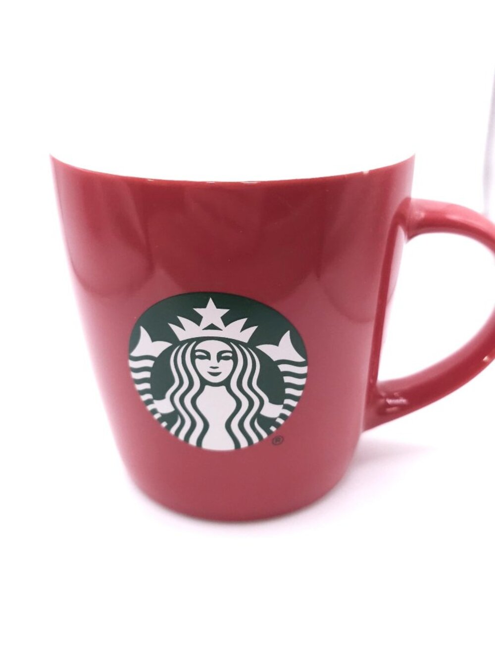 Starbucks Red Ceramic Coffee Mug 12 Oz With Iconic Green Siren Logo - Picture 2 of 7
